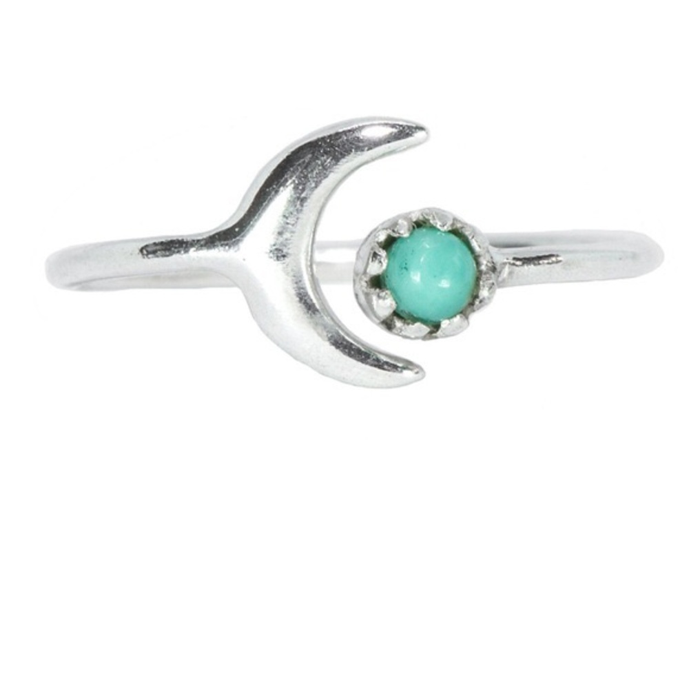 Silver! Moon crescent ring